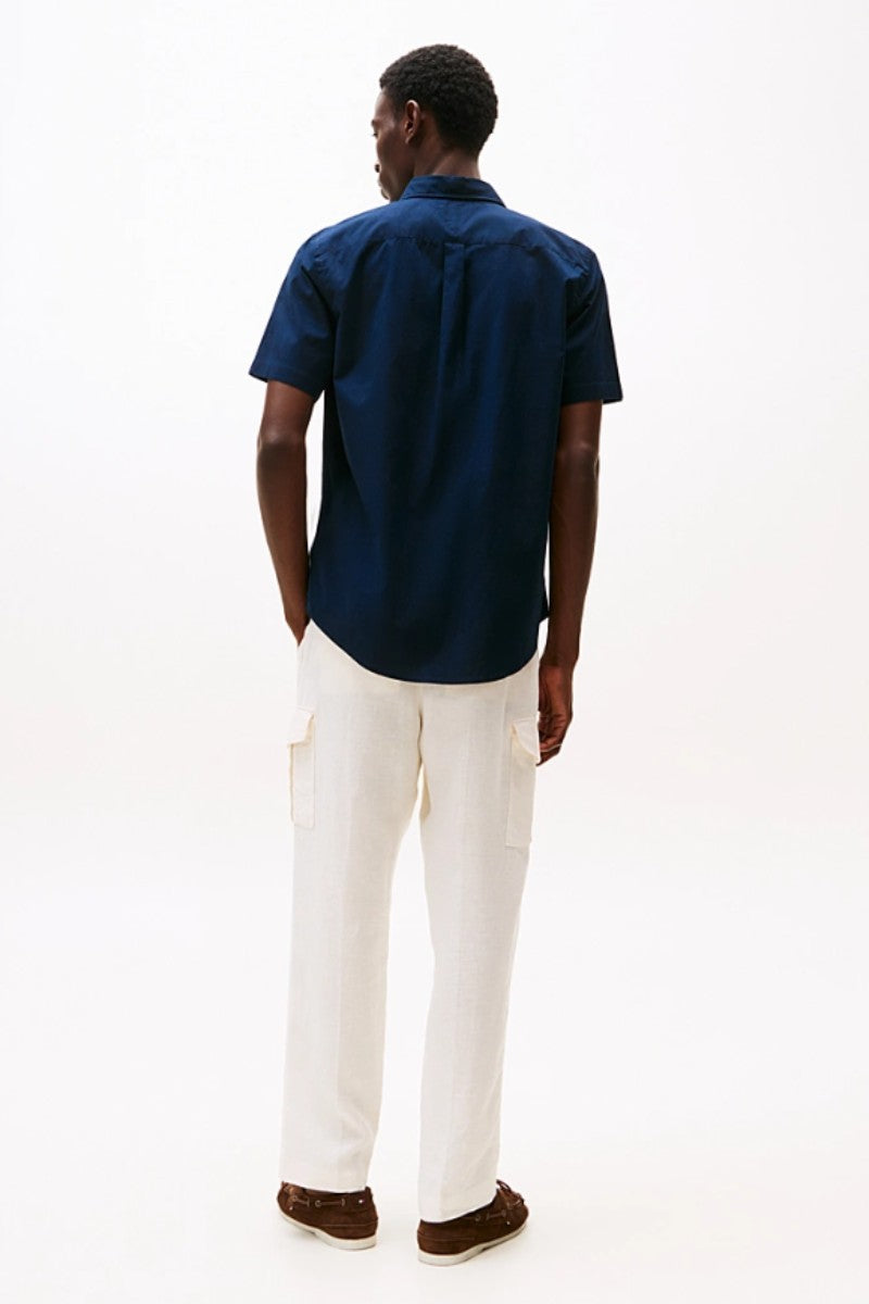 Tommy Hilfiger Flex Poplin Solid SS Shirt Navy