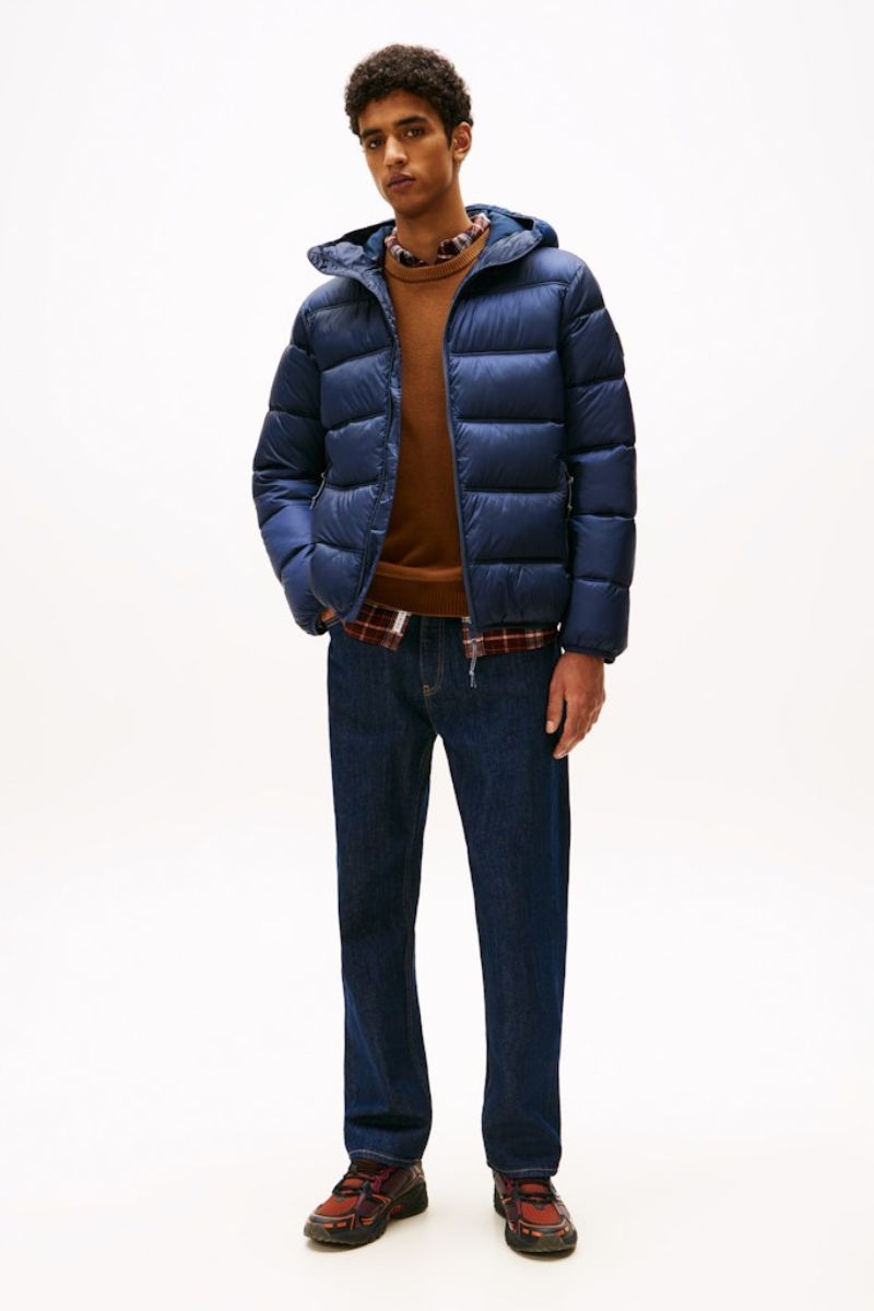 Tommy Jeans Hooded Logo Puffer Navy