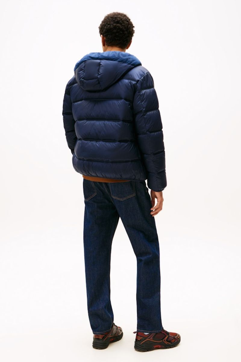 Tommy Jeans Hooded Logo Puffer Navy