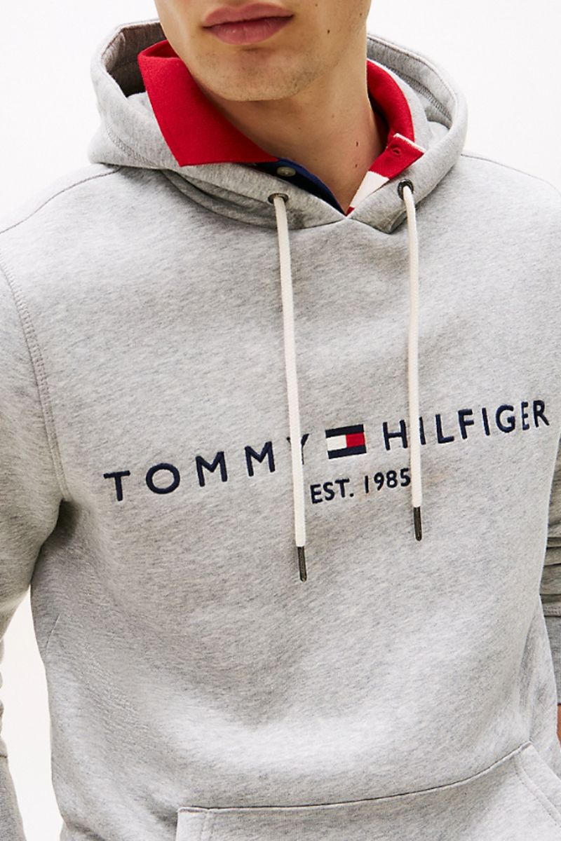 Tommy Hilfiger Logo Hoody Cloud Heather