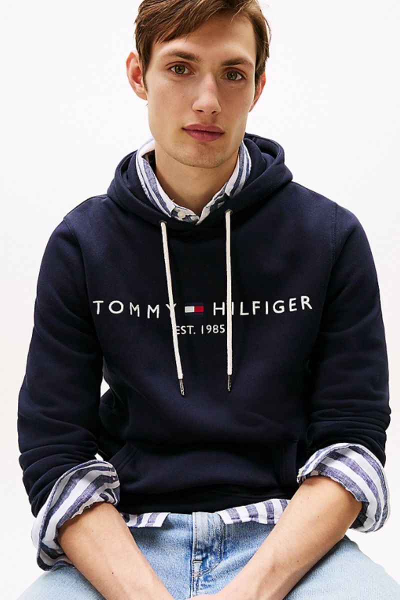 Tommy Hilfiger Logo Hoody Sky Captain