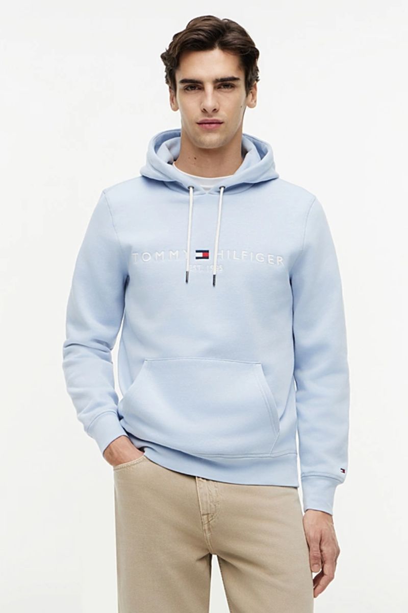 Tommy Hilfiger Logo Hoodie Breezy Blue