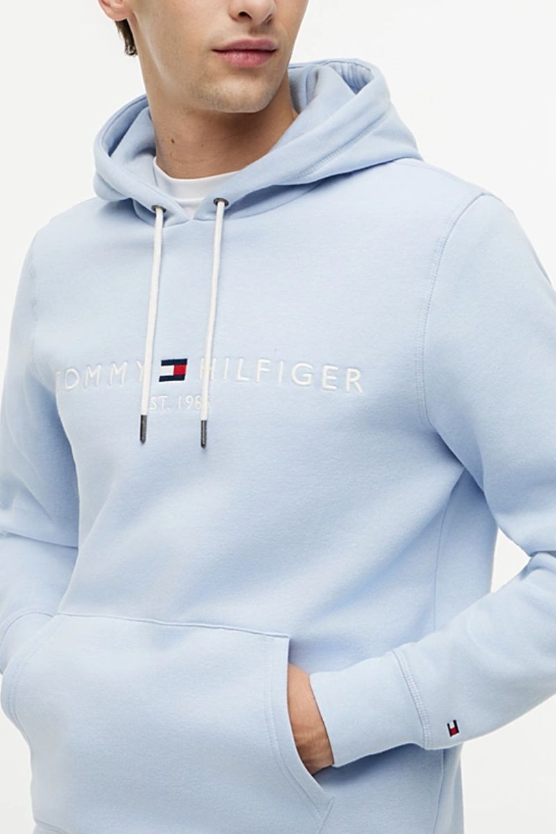 Tommy Hilfiger Logo Hoodie Breezy Blue