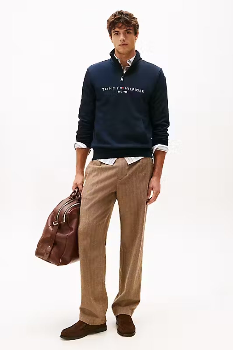 Tommy Hilfiger Logo Mockneck Navy