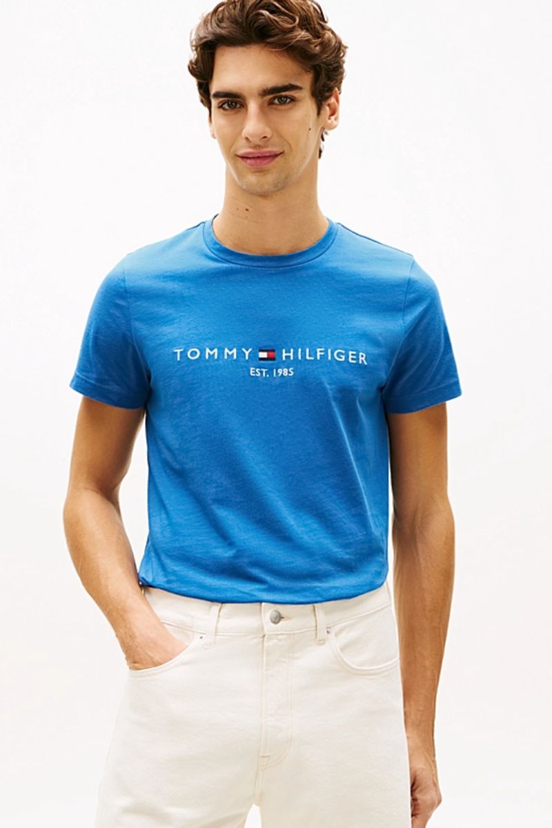 Tommy Hilfiger Logo T-Shirt Blue Orbit