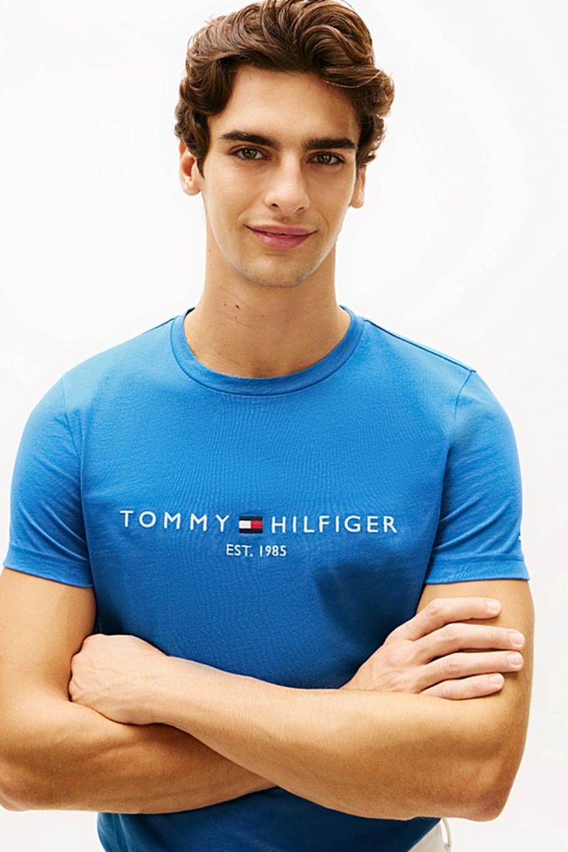 Tommy Hilfiger Logo T-Shirt Blue Orbit