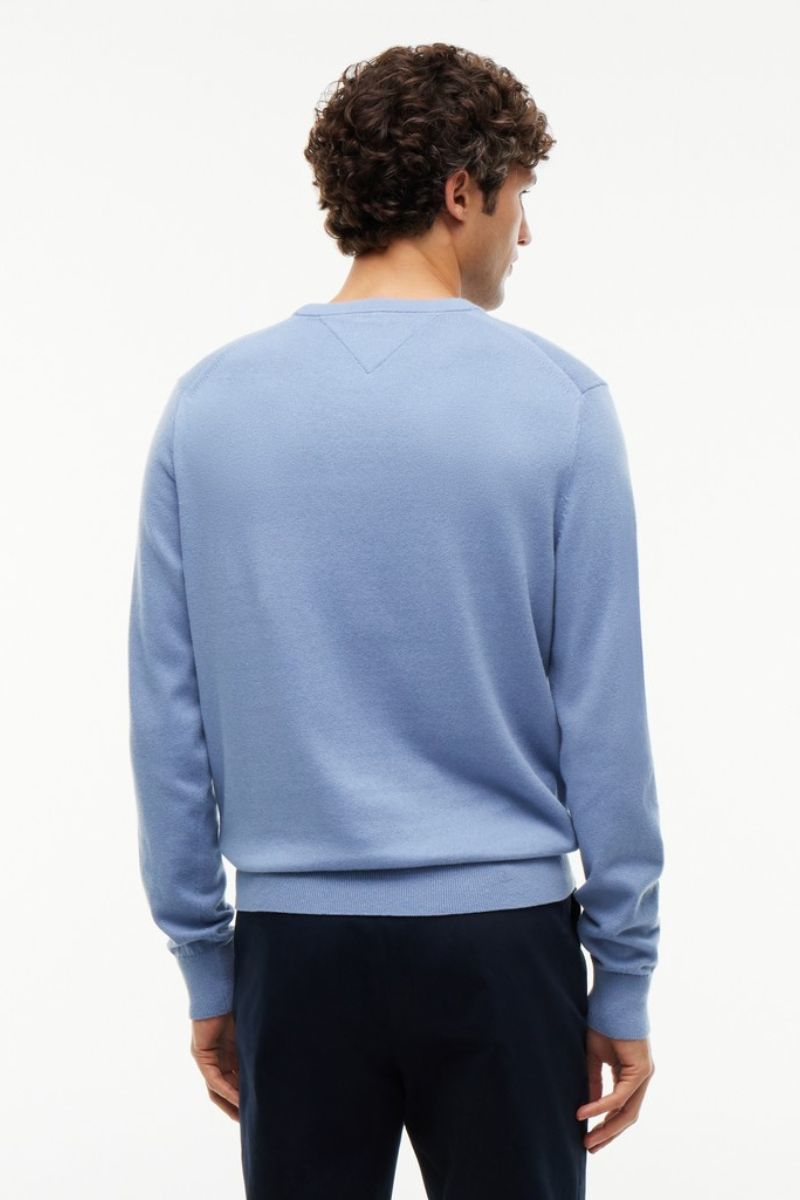 Tommy Hilfiger 28046 Pima Cotton Cashmere Crew Neck Jumper Brisk Blue