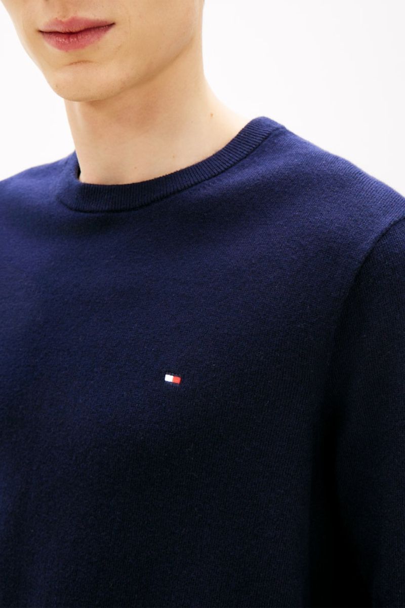 Tommy Hilfiger Pima Cotton Cashmere Crew Neck Jumper Navy Blue