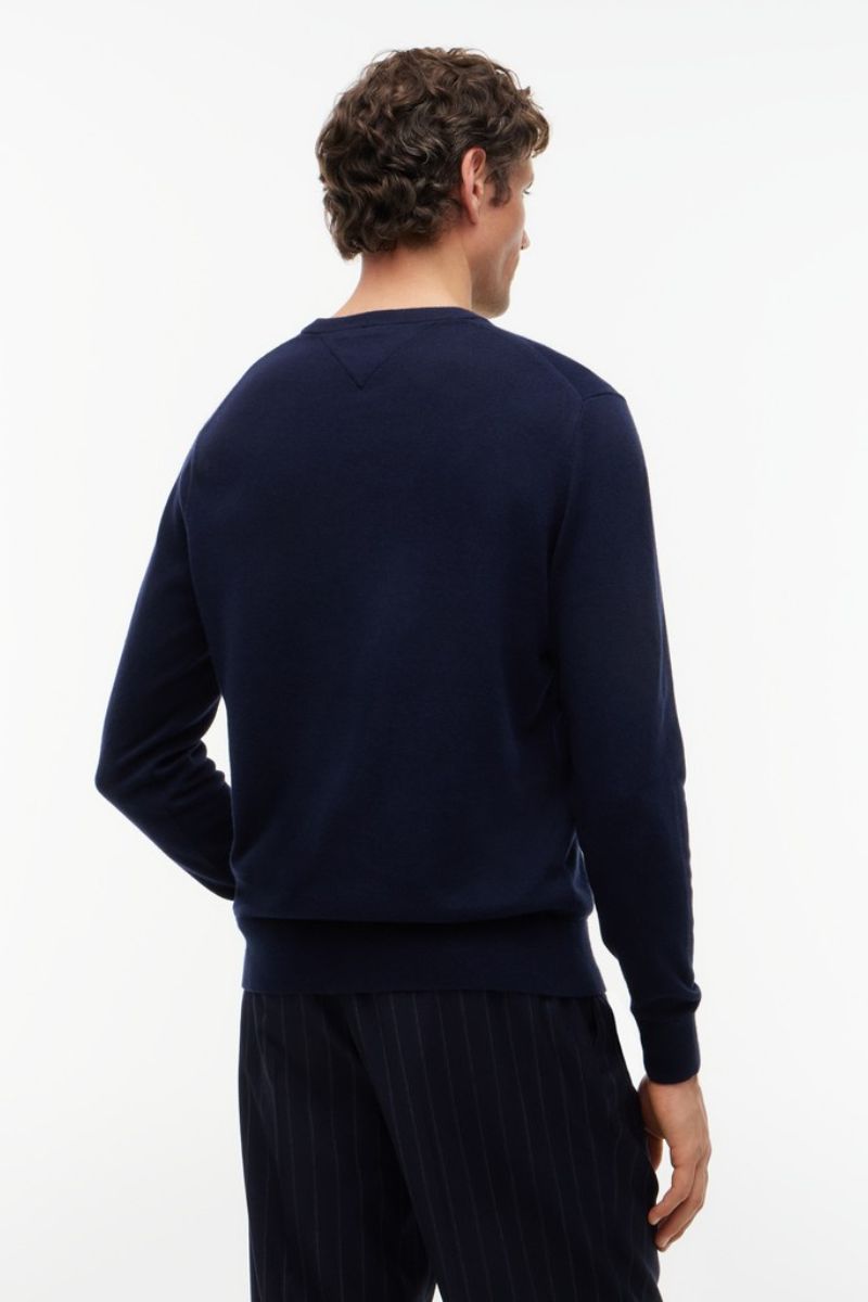 Tommy Hilfiger Pima Cotton Cashmere Crew Neck Jumper Navy Blue