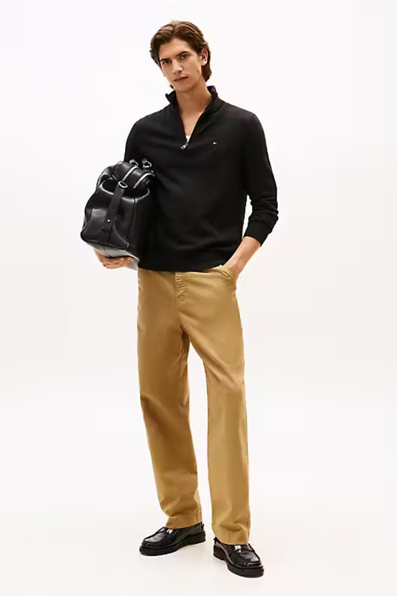 Tommy Hilfiger Pima Cashmere Half Zip Black