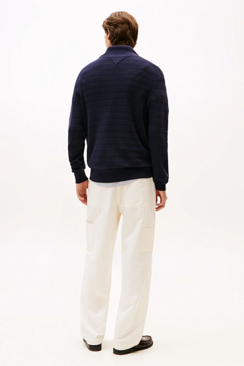 Tommy Hilfiger Stripe Structure Zip Navy