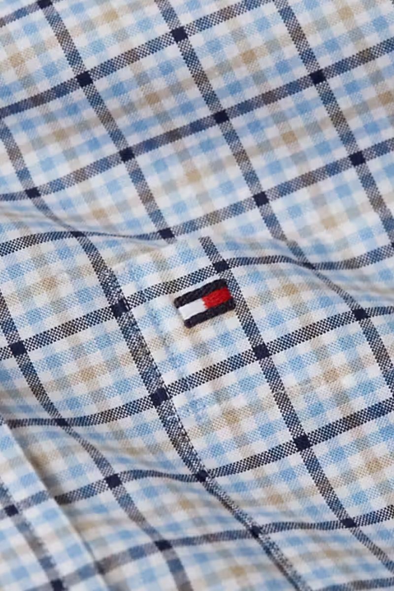 Tommy Hilfiger Oxford Tartasal Shirt Sandalwood
