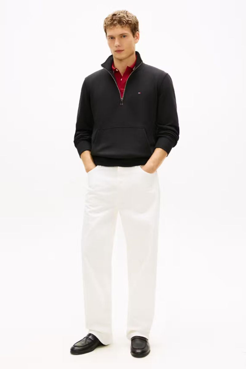 Tommy Hilfiger Terry New 1/4 Zip Sweatshirt Black