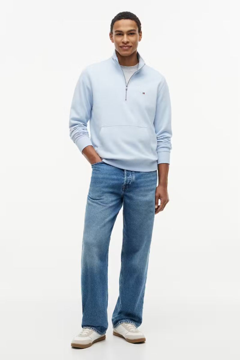 Tommy Hilfiger Terry New 1/4 Zip Sweatshirt Blue