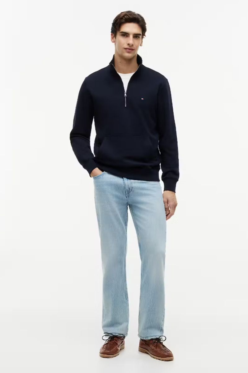 Tommy Hilfiger Terry New 1/4 Zip Sweatshirt Navy