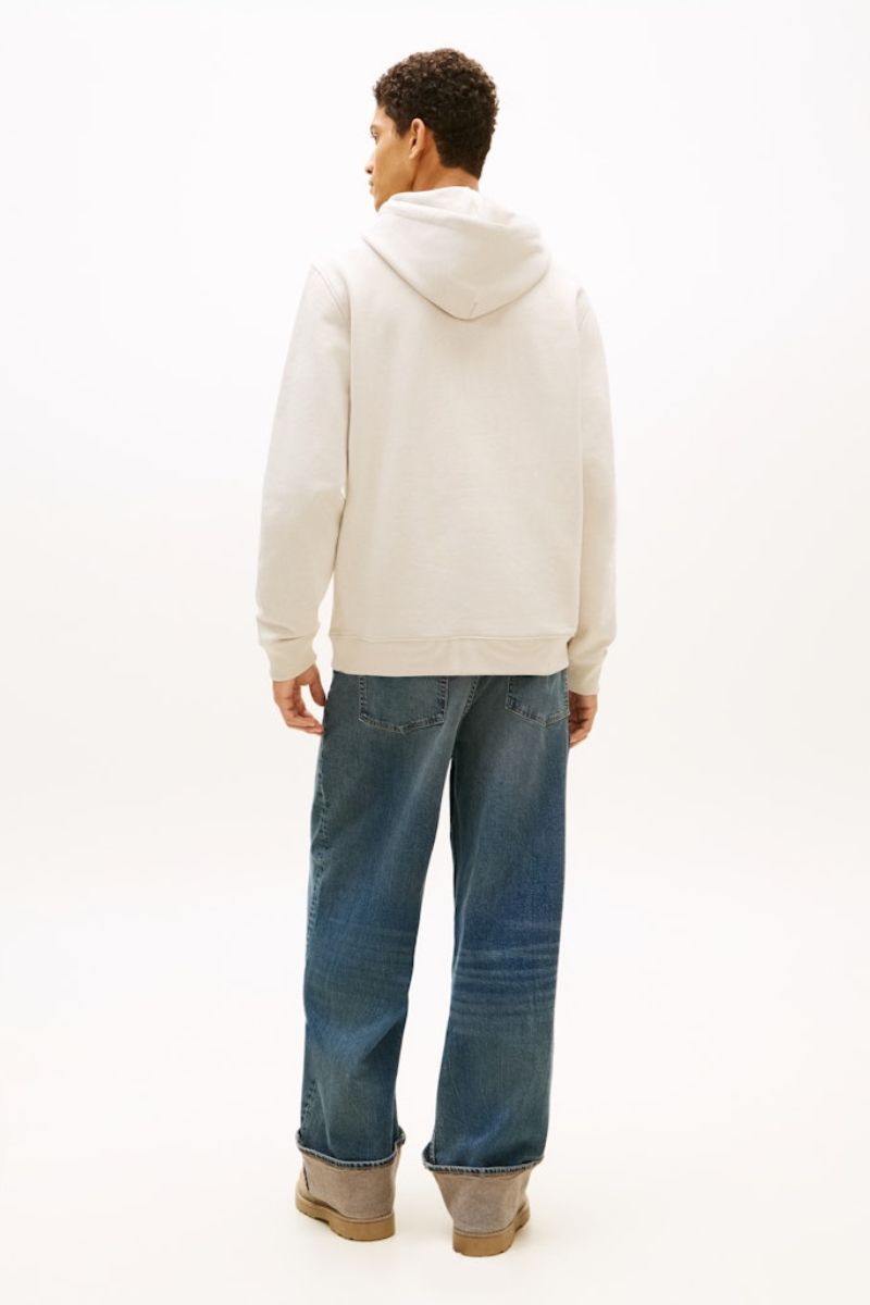 Tommy Jeans Reg Badge Hoodie Ancient White