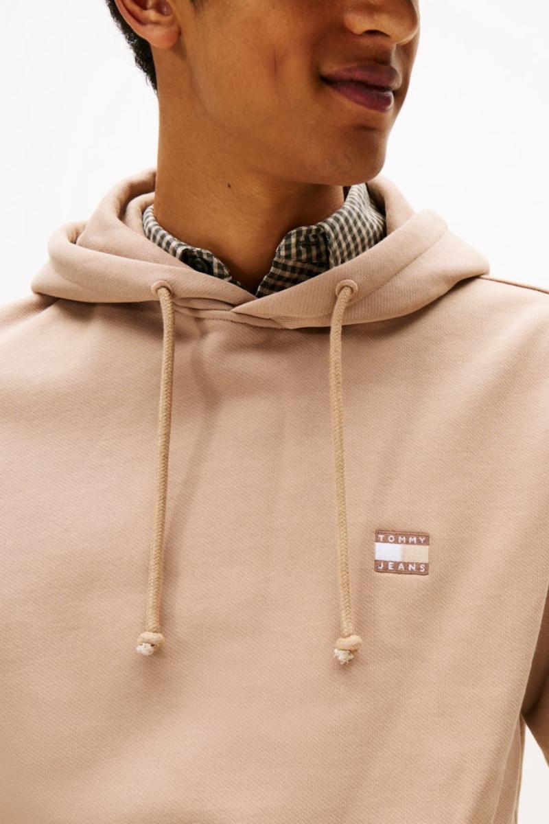 Tommy Jeans Reg Badge Hoodie Taupe