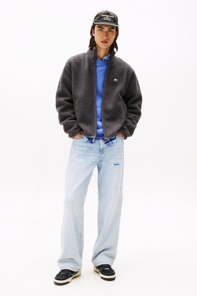 Tommy Jeans RLX Badge Teddy Fleece Jacket Black