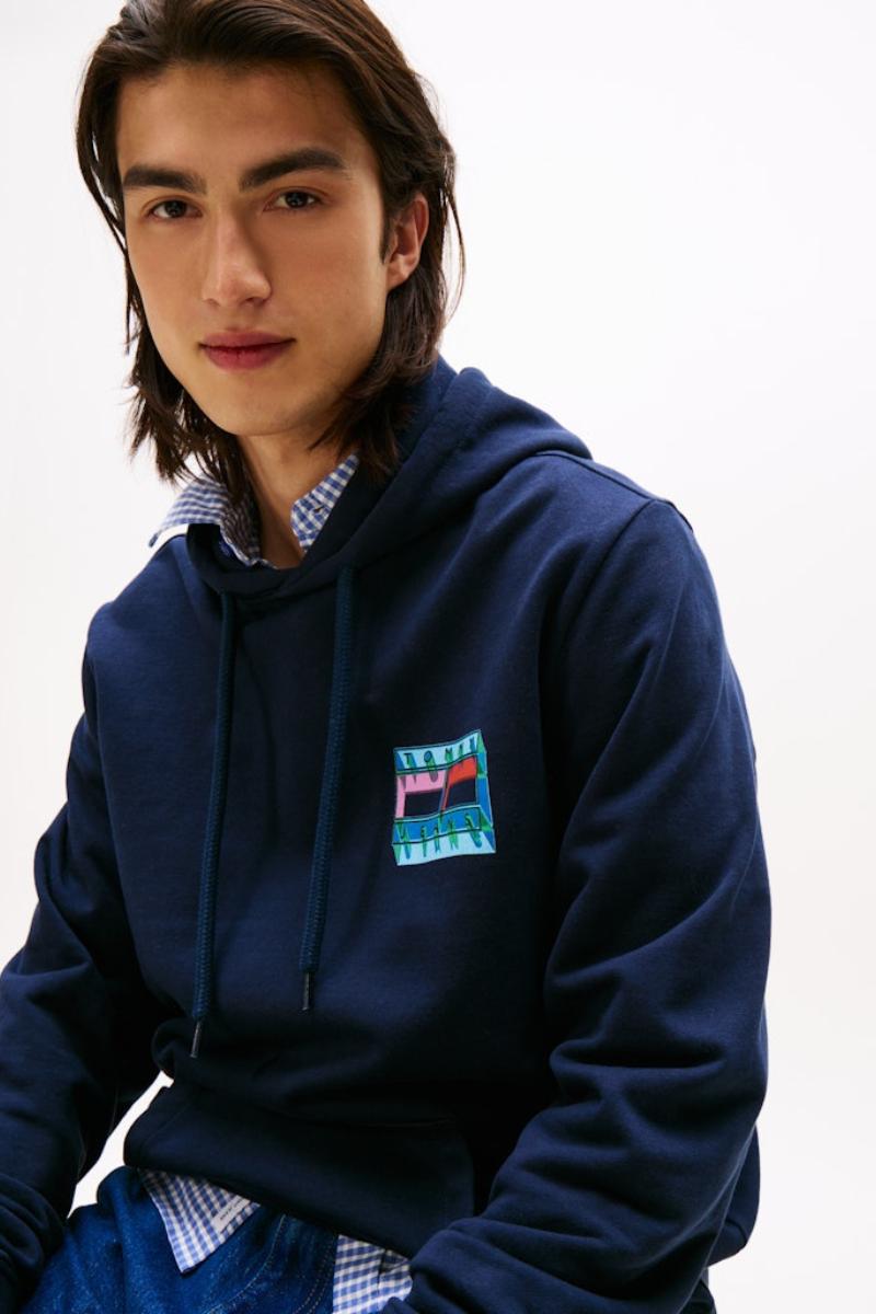 Tommy Jeans Reg DNA Flag Hoodie Navy