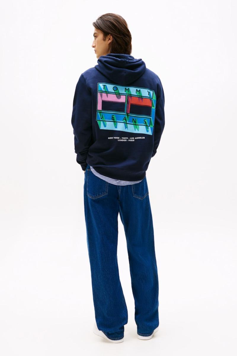 Tommy Jeans Reg DNA Flag Hoodie Navy