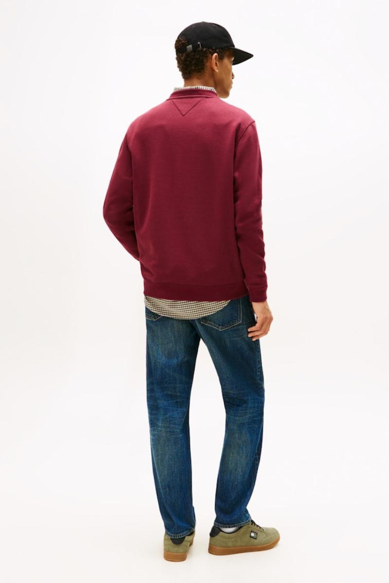 Tommy Jeans Reg Flag Crew Red Wine