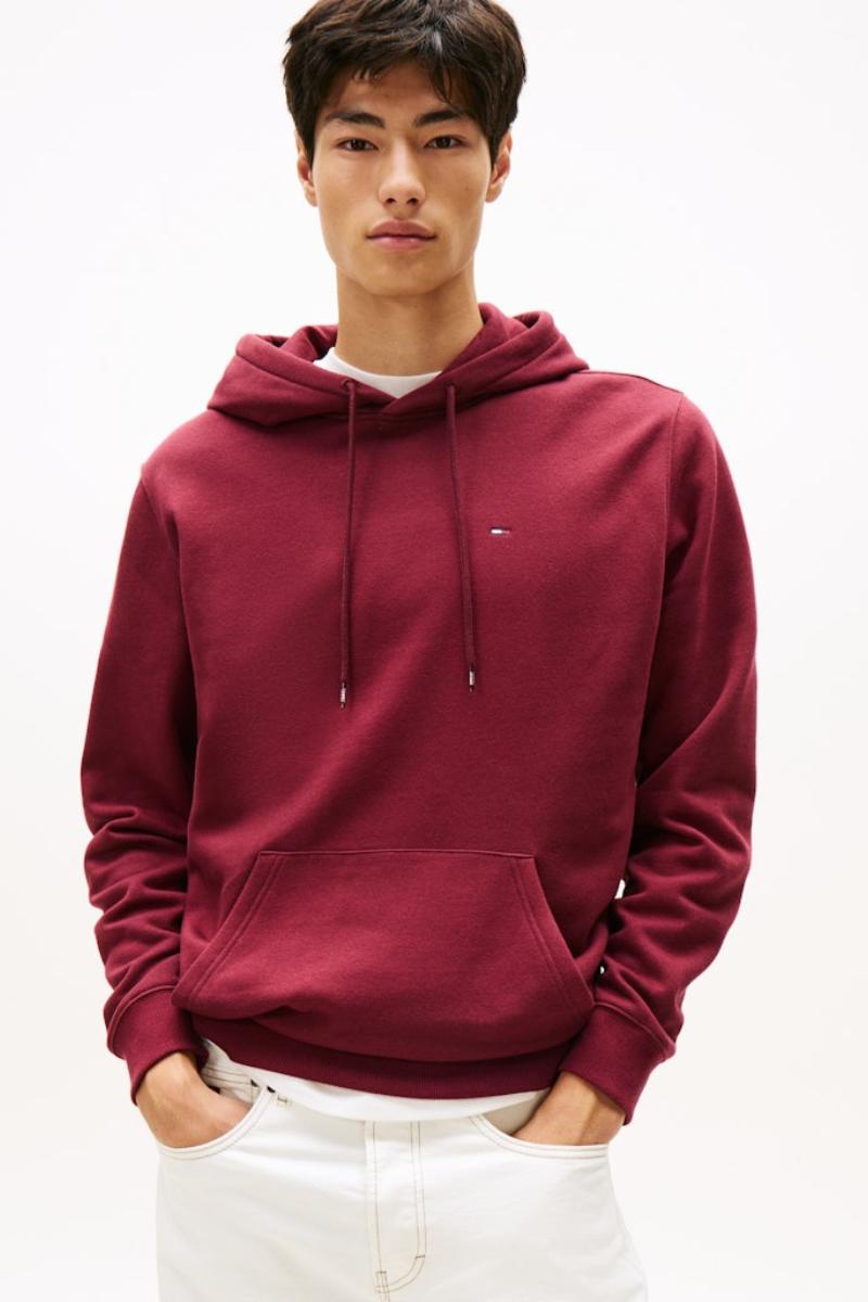 Tommy Jeans Reg Flag Hoodie Red Wine