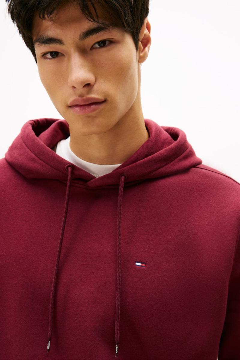 Tommy Jeans Reg Flag Hoodie Red Wine