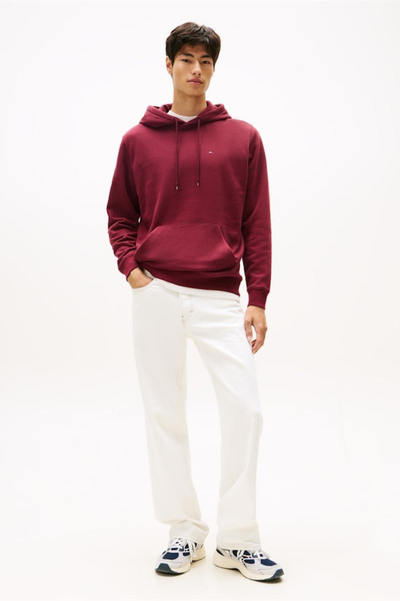 Tommy Jeans Reg Flag Hoodie Red Wine