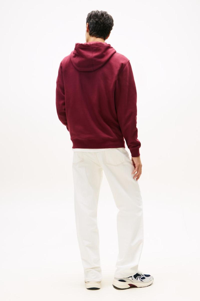 Tommy Jeans Reg Flag Hoodie Red Wine