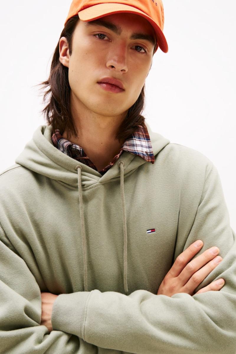 Tommy Jeans Reg Flag Hoodie Sage