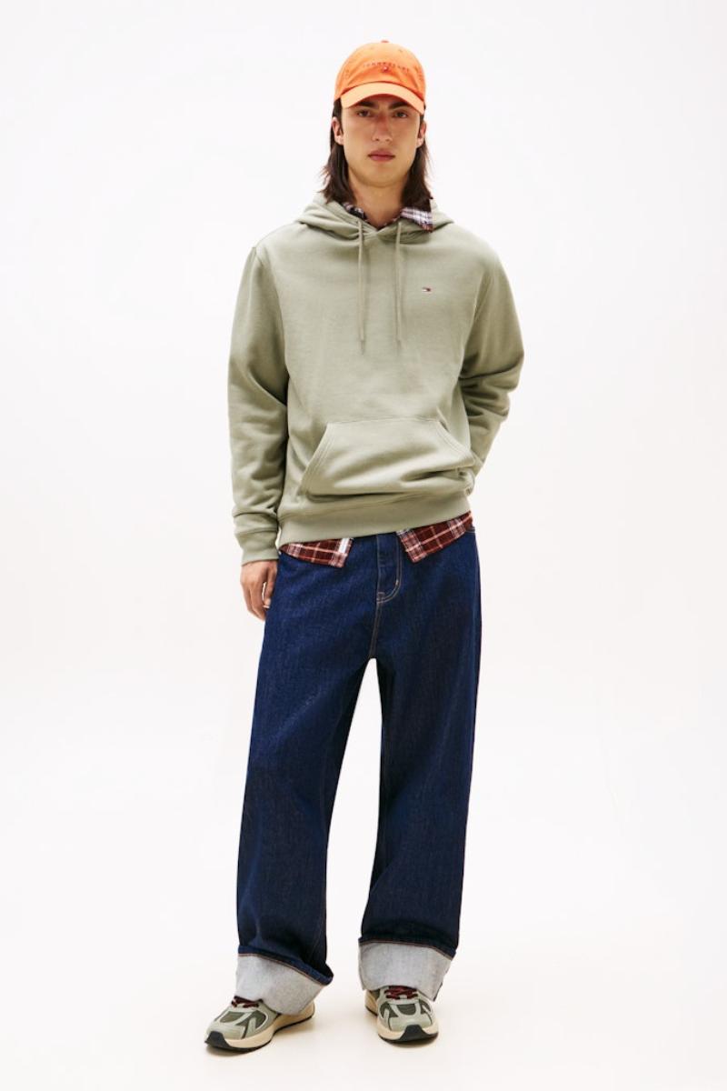 Tommy Jeans Reg Flag Hoodie Sage