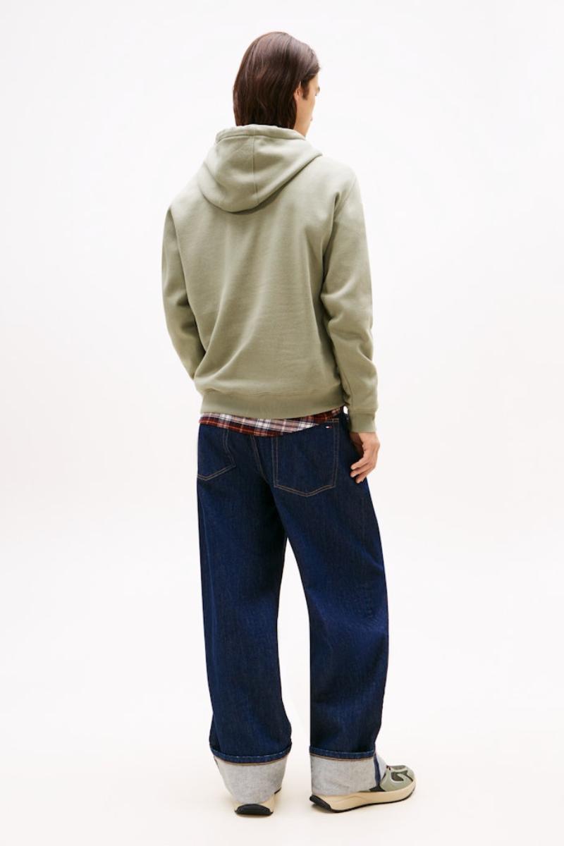 Tommy Jeans Reg Flag Hoodie Sage
