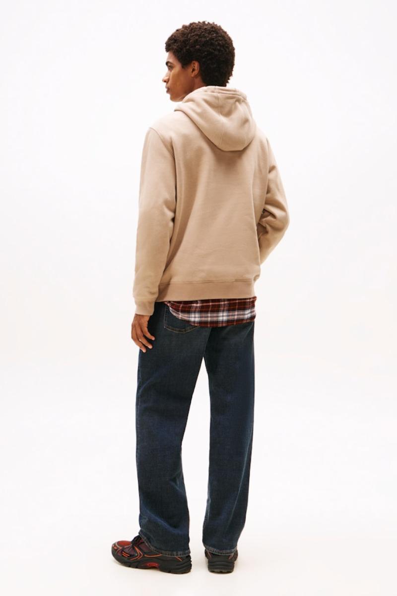 Tommy Jeans Reg Flag Hoodie Taupe
