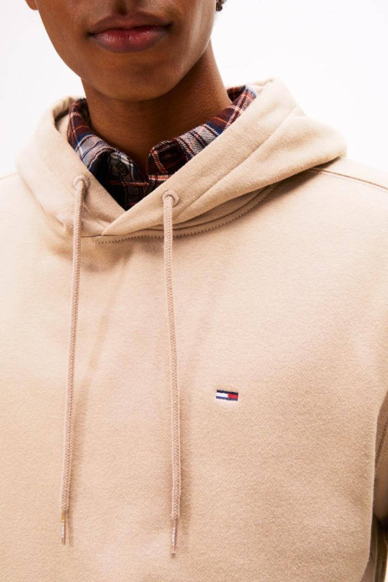 Tommy Jeans Reg Flag Hoodie Taupe