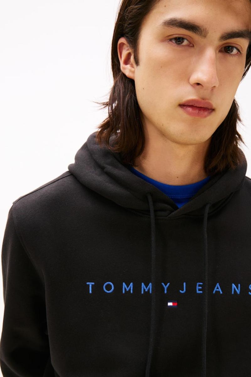 Tommy Jeans Linear Logo Hoodie Black