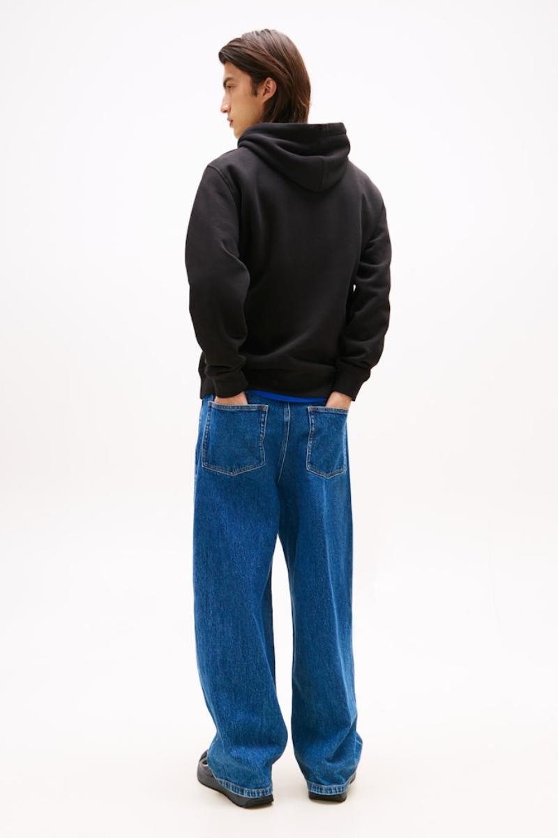 Tommy Jeans Linear Logo Hoodie Black