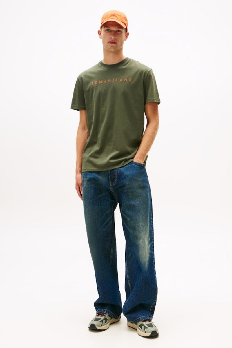Tommy Jeans Linear Logo T-Shirt Green
