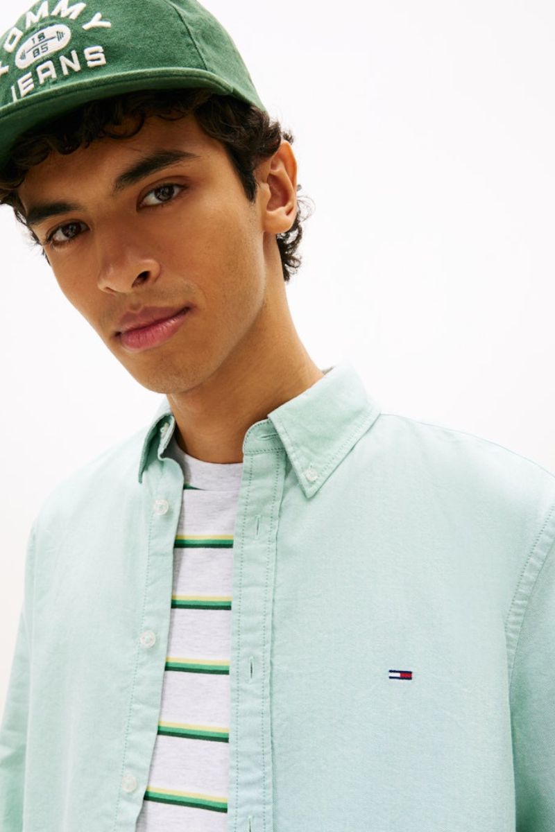 Tommy Jeans Reg Oxford Shirt Green