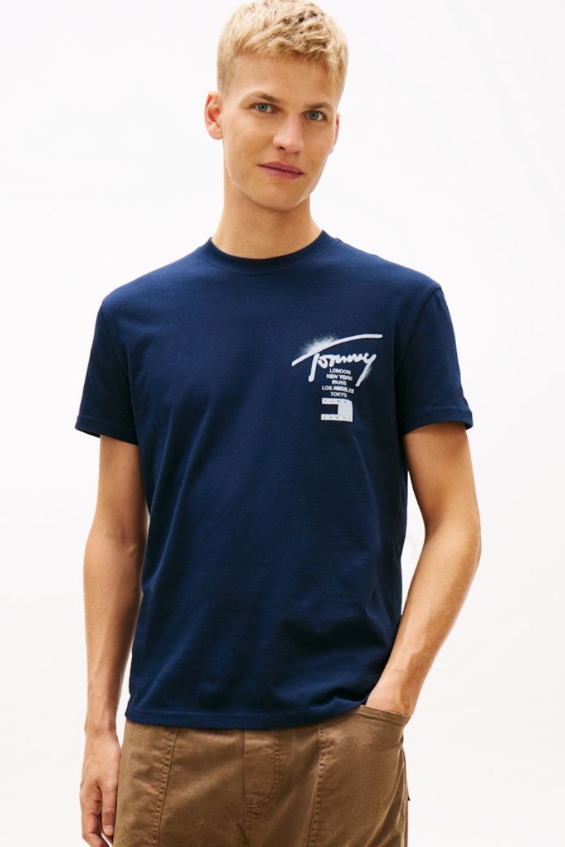 Tommy Jeans Reg City Signature T-Shirt Navy
