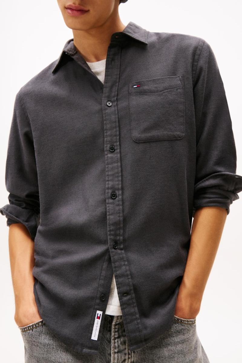 Tommy Jeans Reg Flannel Shirt Black