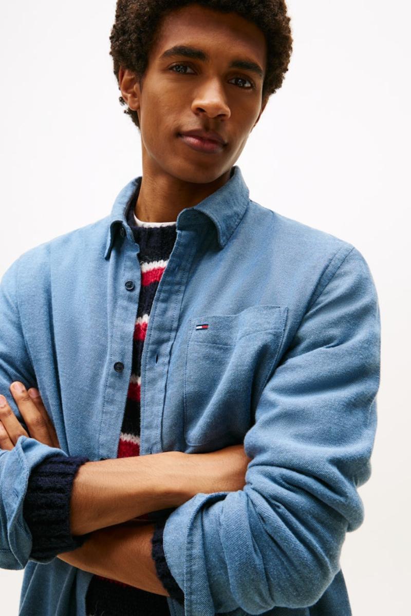 Tommy Jeans Reg Flannel Shirt Navy