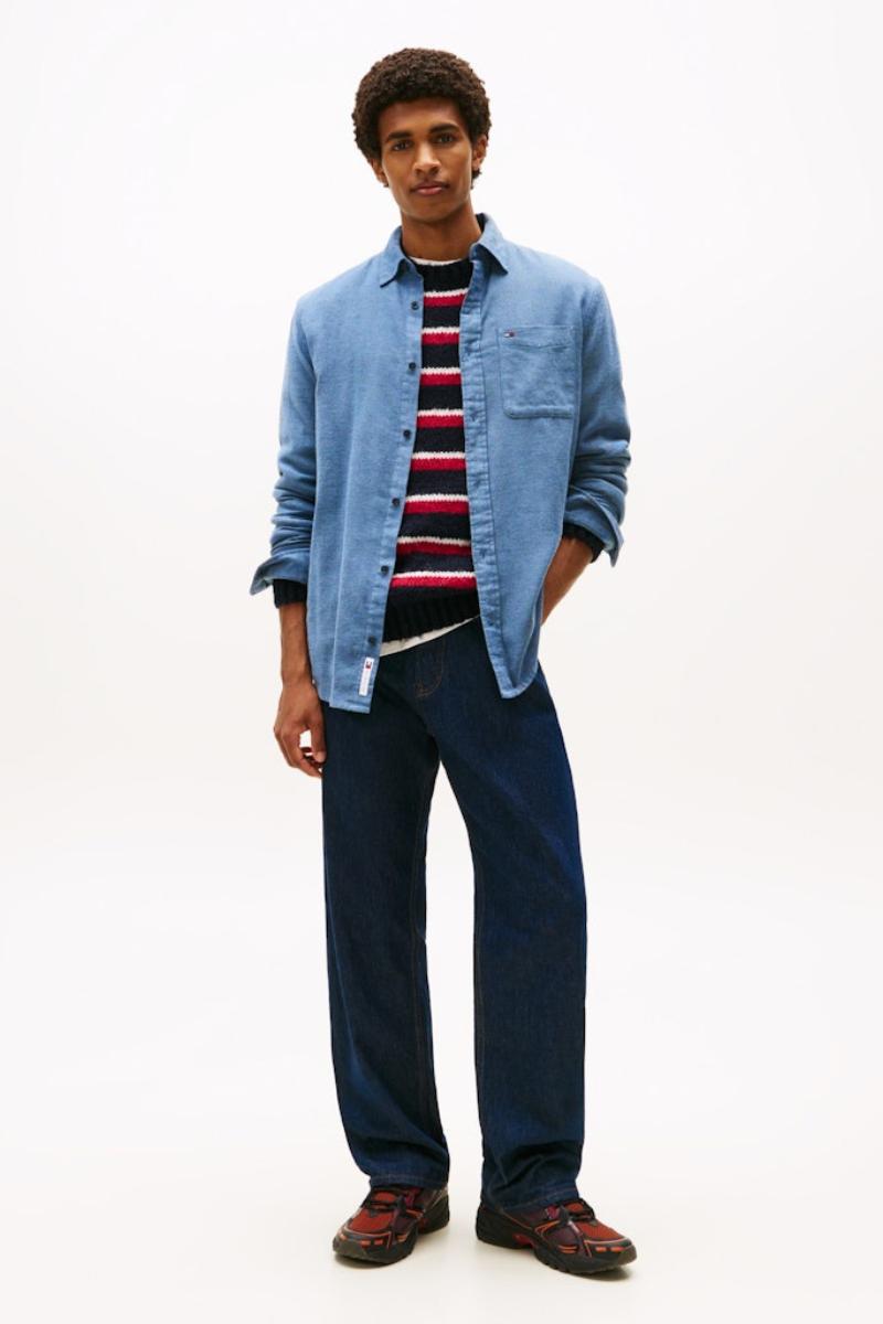 Tommy Jeans Reg Flannel Shirt Navy