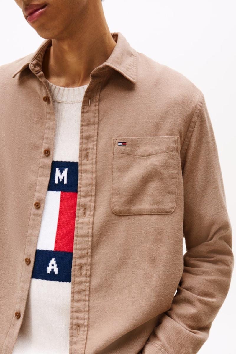 Tommy Jeans Reg Flannel Shirt Pecan