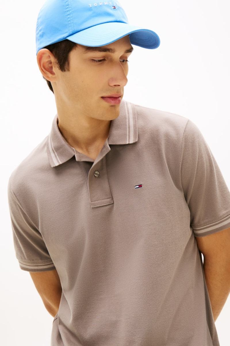 Tommy Jeans Regular Tipped Polo Ivy Mink