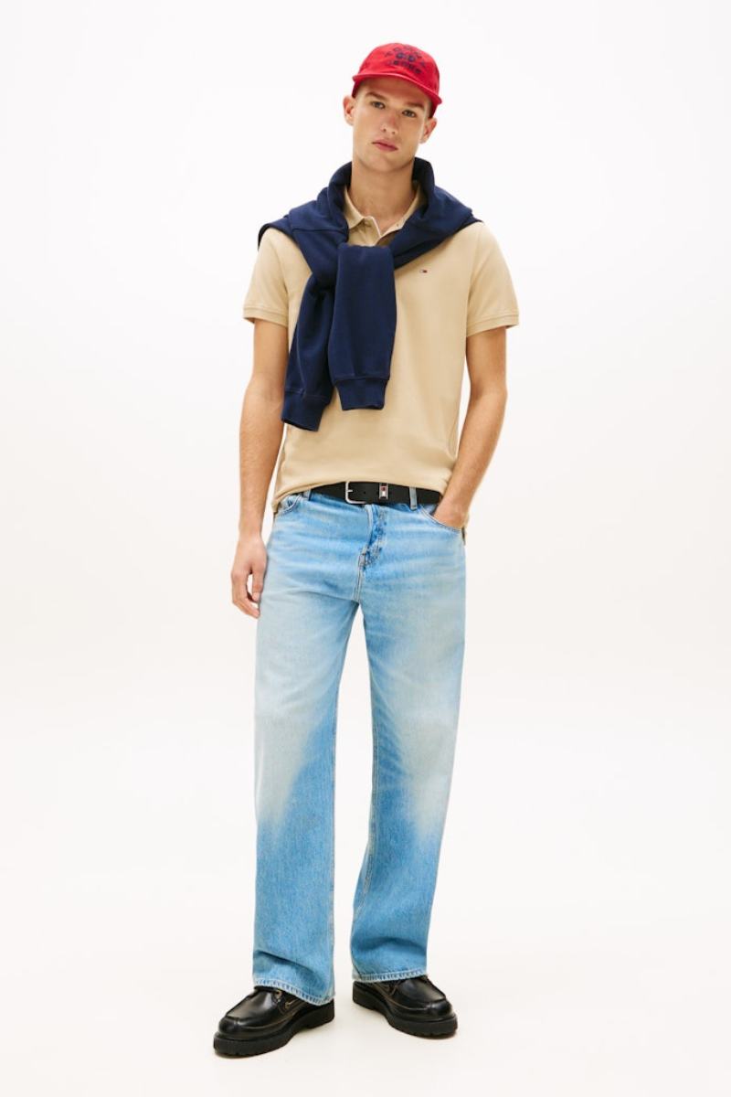 Tommy Jeans Slim Placket Polo Gentle Gold