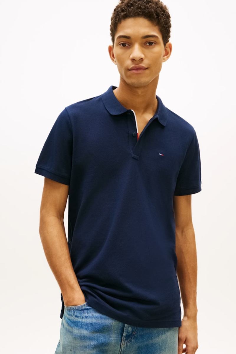 Tommy Jeans Slim Placket Polo Navy