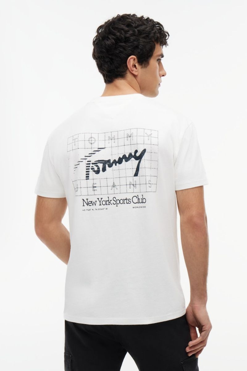 Tommy Jeans Reg Signature Flag T-Shirt Ecru