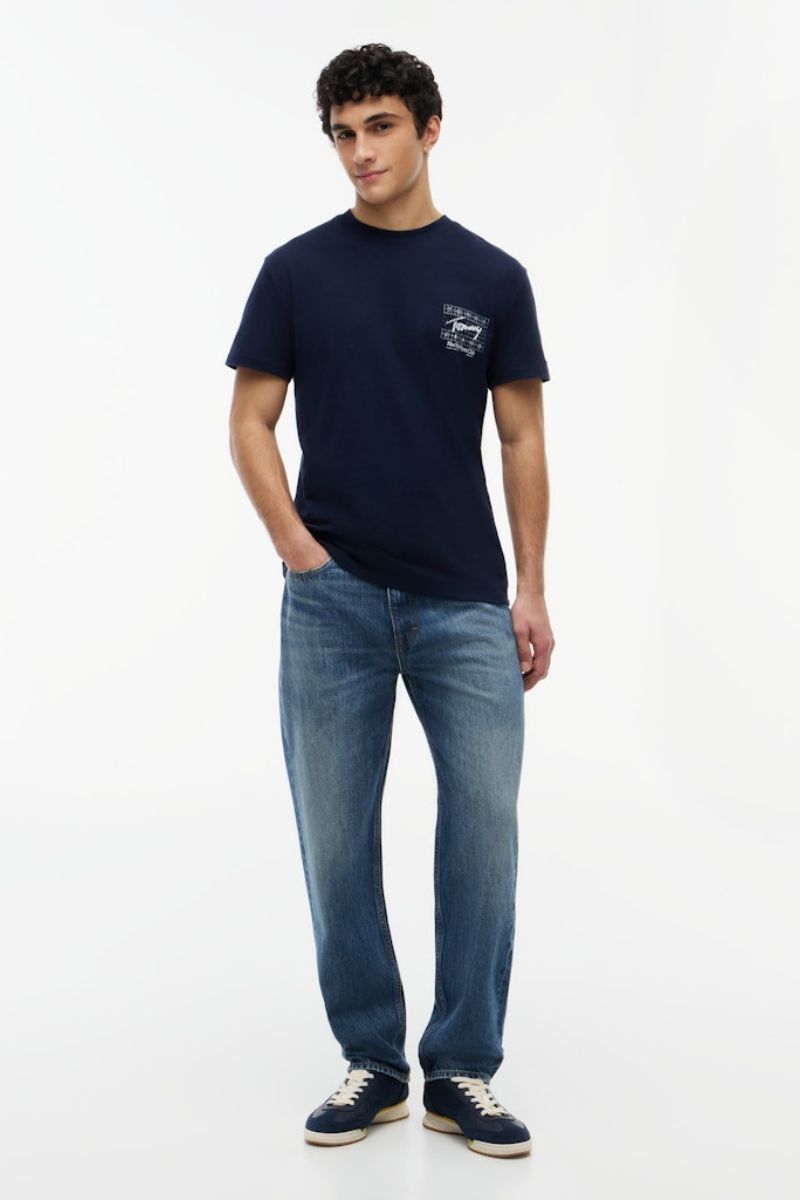 Tommy Jeans Reg Signature Flag T-Shirt Navy