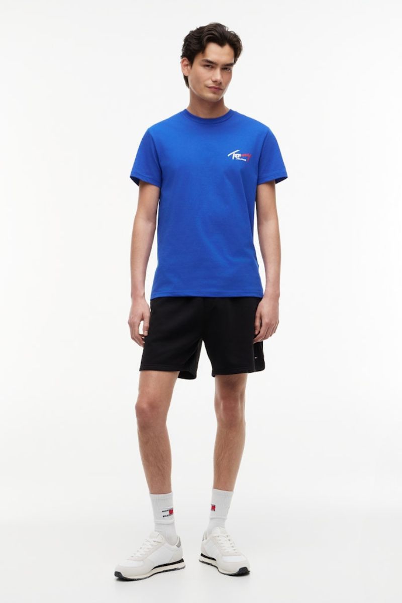 Tommy Jeans Slim Signature Chest T-Shirt Blue