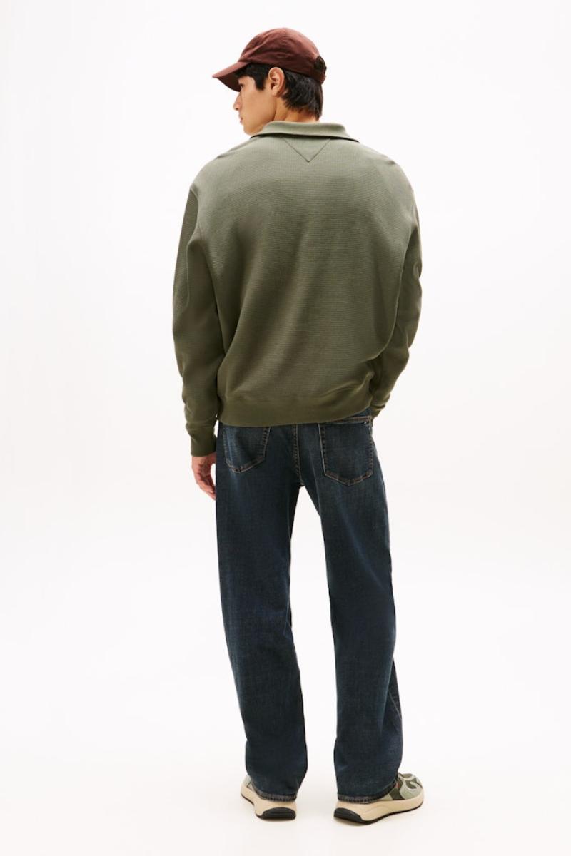 Tommy Jeans Waffle Script Sweatshirt Green